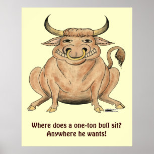 Lycklig Bull Poster