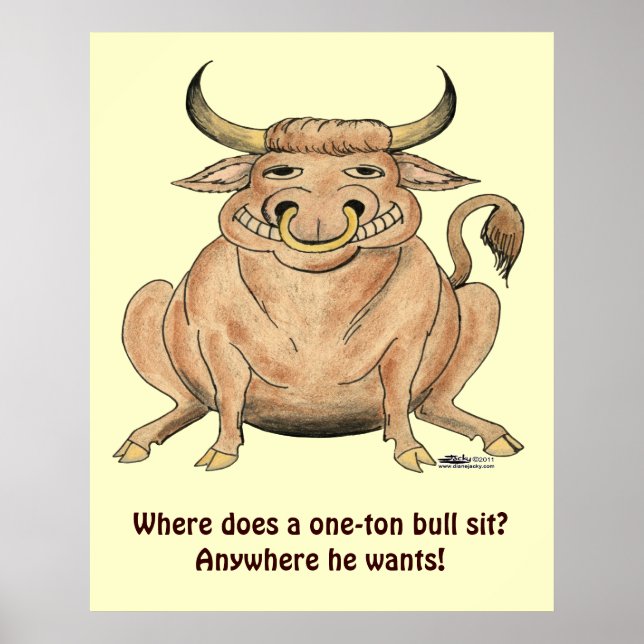 Lycklig Bull Poster (Framsidan)