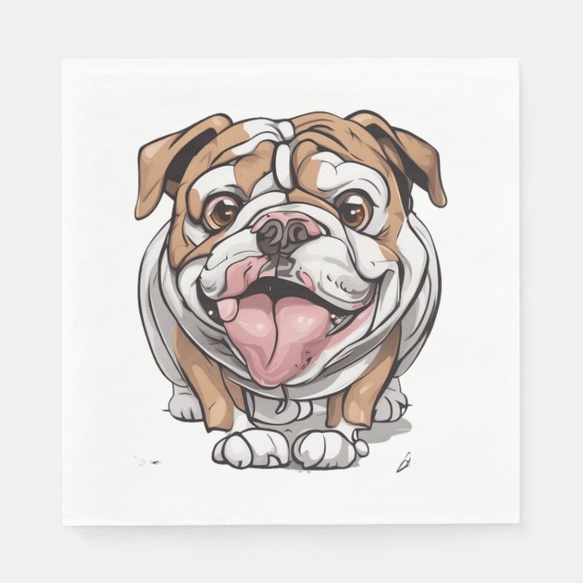 Lycklig Bulldog Pappersservett (Framsidan)