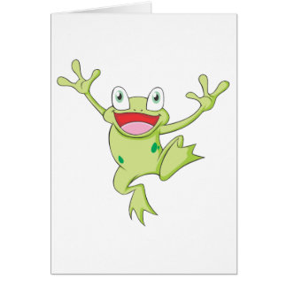 Lycklig Bullfrog Hälsningskort