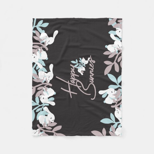 Lycklig Bunnies Fleecefilt (Framsidan)