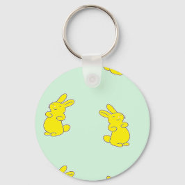 lycklig bunnies på grönt nyckelring
