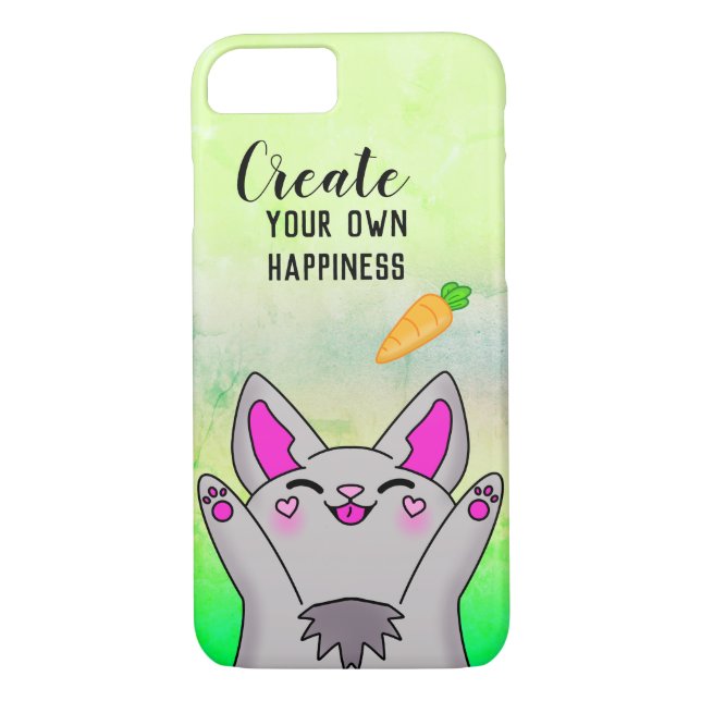Lycklig Bunny Cute Carrot Positive Motivation Case-Mate iPhone Skal (Baksida)