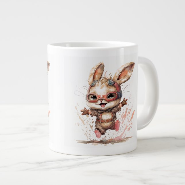 Lycklig Bunny Jumbo Mugg (Framsida höger)