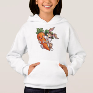 Lycklig bunny med gigantisk morot t shirt