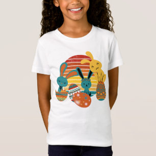 Lycklig Bunny, Påskägg, Cute T Shirt