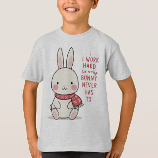 Lycklig Bunny T-Shirt - Cute Minimalist Tecknad Bu