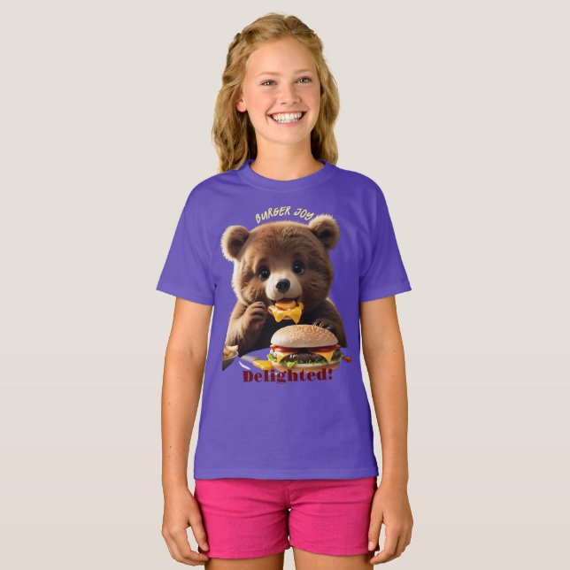 Lycklig Burger Bear Tee (Hel framsida)