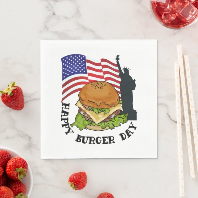 Lycklig burger dag pappersservett (Insitu)