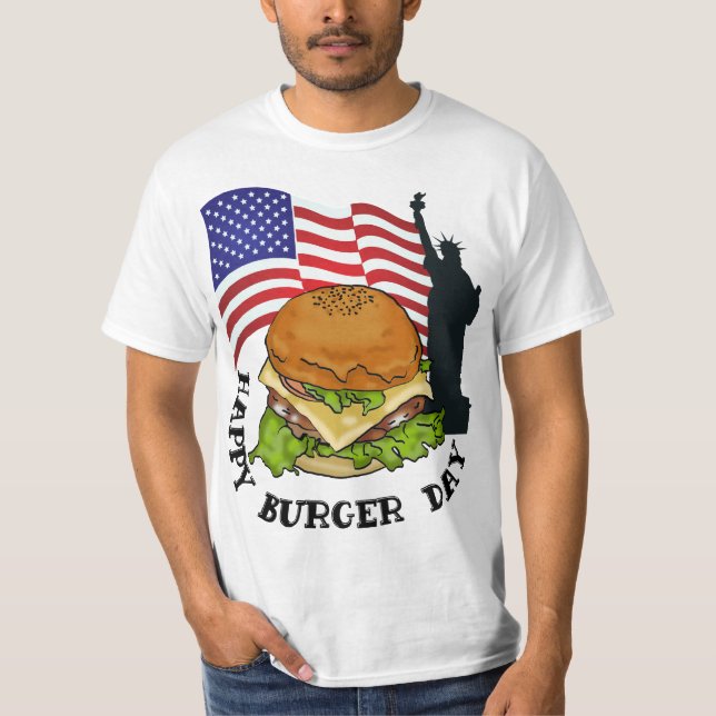 Lycklig burger Day T-Shirt (Framsida)