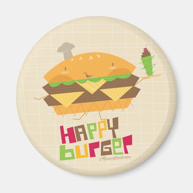 Lycklig Burger Magnet (Framsidan)