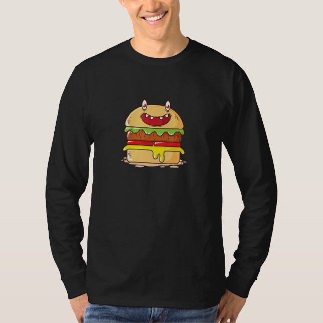 Lycklig Burger T Shirt (Framsida)