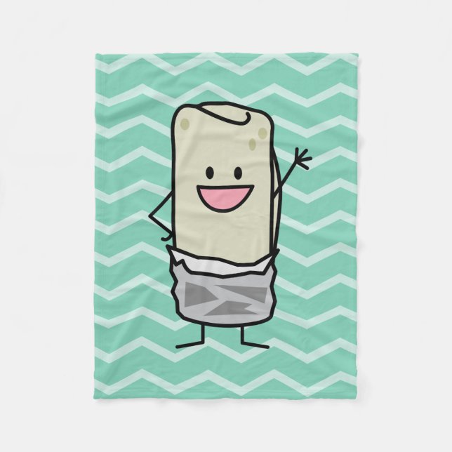 Lycklig Burrito som avfärdar hejer Fleecefilt (Framsidan)