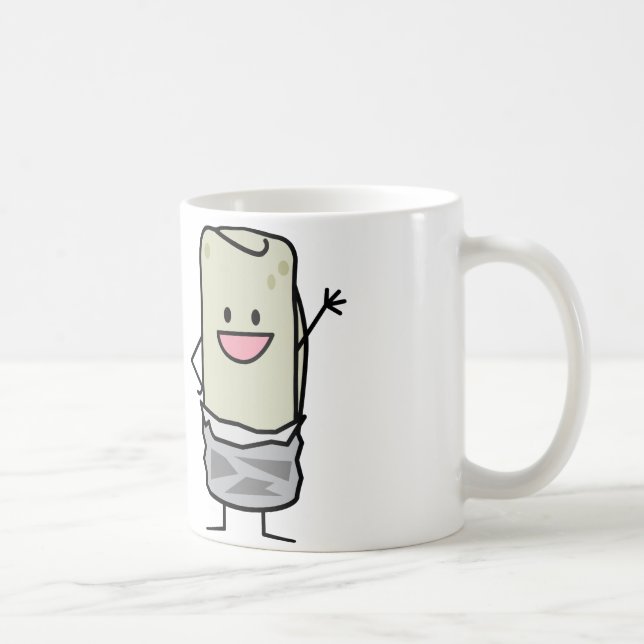 Lycklig Burrito som vinkar hejer Kaffemugg (Höger)