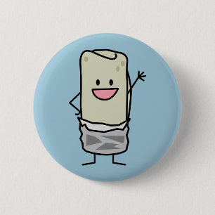 Lycklig Burrito som vinkar hejer Knapp
