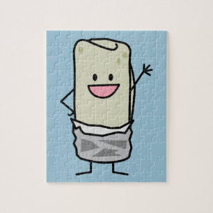 Lycklig Burrito som vinkar hejer Pussel