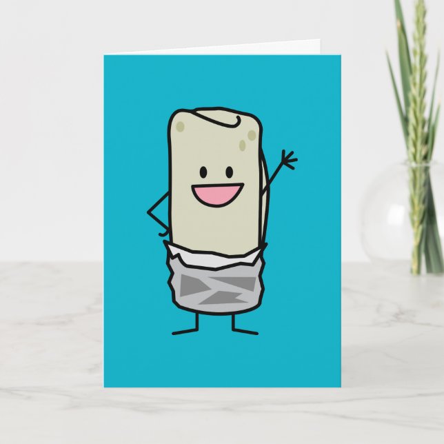 Lycklig Burrito Wave Hej Kort (Framsida)