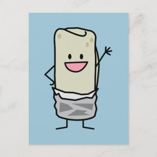 Lycklig Burrito Wave Hej Vykort