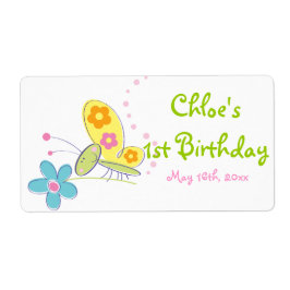 Lycklig Butterfly Birthday Vattenflaska Label Fraktsedel