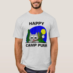 Lycklig Camp Purr Camper Cat Funny T Shirt