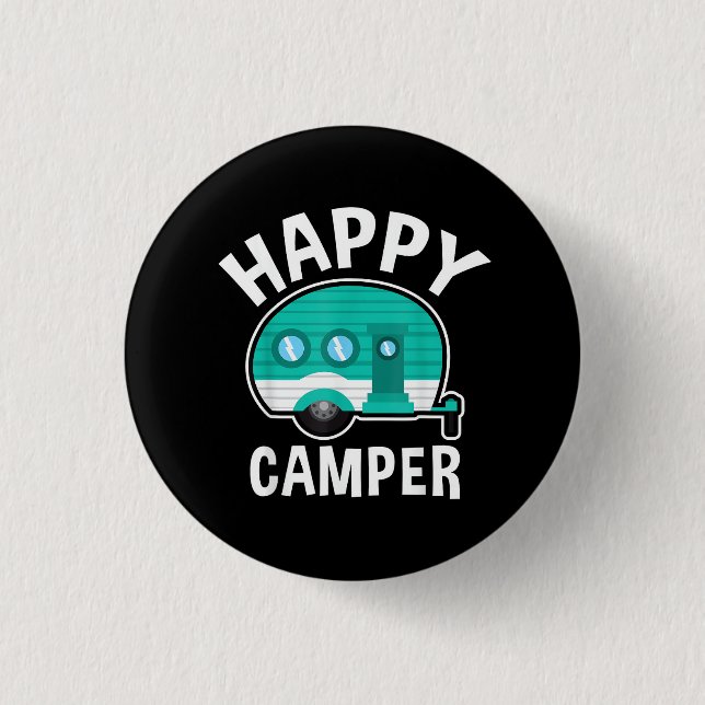 Lycklig Campare Campingbil Husbil Rolig Semester Knapp (Framsida)
