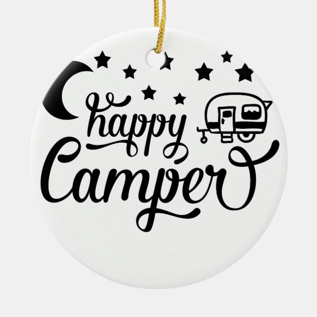 lycklig campare julgransprydnad keramik (Framsidan)