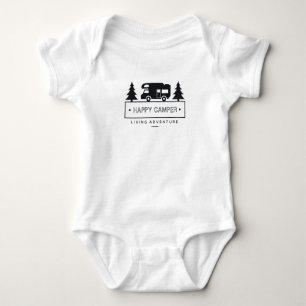 Lycklig campare RV svartvita Motorhome T-shirt