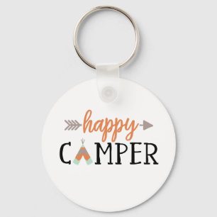 Lycklig campare som campar nyckelring