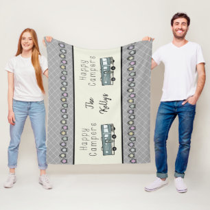 Lycklig camparepersonlig RV Fleecefilt