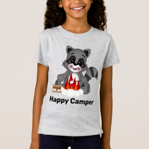 Lycklig camparet-skjorta för gullig Raccoon T Shirt