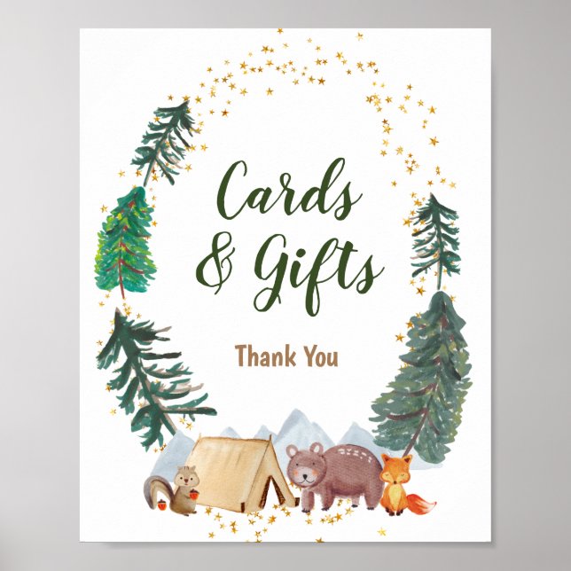 Lycklig Camper 1:a födelsedagskort och presentkort Poster (Framsidan)