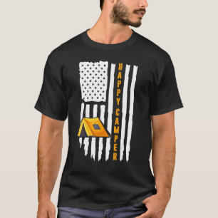 Lycklig Camper American Flagga Camping Manar Women T Shirt