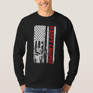 Lycklig Camper American Flagga Camping Manar Women T Shirt