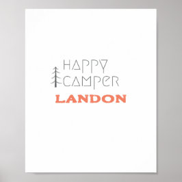 lycklig camper.Anpassat namn. Poster och skriva ut