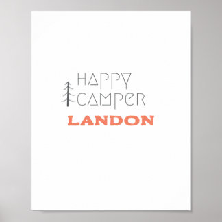 lycklig camper.Anpassat namn. Poster och skriva ut
