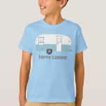 LYCKLIG CAMPER! ANPASSNINGSBAR för vintage camping T Shirt<br><div class="desc">Söt T med en vintage-reflektor RV. Anpassa den genom att lägga till text längst fram eller bakK och ändra färg. Kolla min butik för mer!</div>