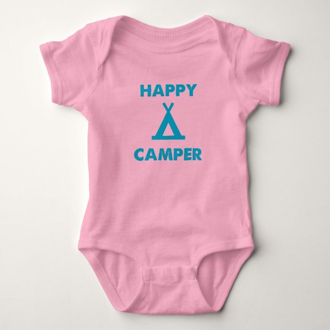 Lycklig Camper - Baby One Biet-organet Kostym T Shirt (Framsida)