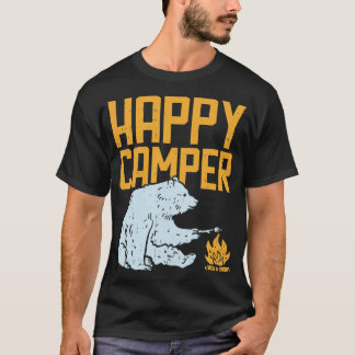 Lycklig Camper Bear Vacation Hiking Campfire Ca T Shirt