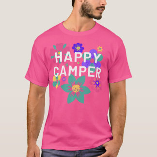 Lycklig Camper Blommigt Layering Flowers Camping T Shirt