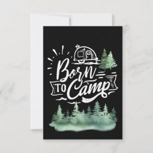 Lycklig Camper Born till lägret Tack Kort