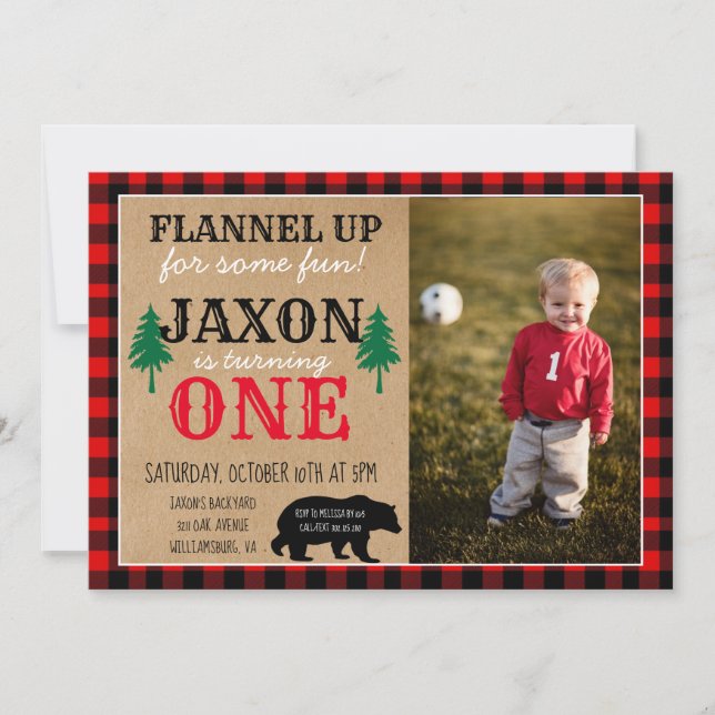 Lycklig Camper Boy Photo Födelsedagsfest inbjudan (Framsida)