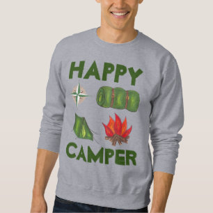 Lycklig Camper Caming Enthusiast Tält Compass Långärmad Tröja