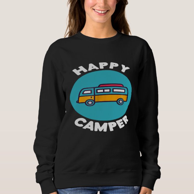 Lycklig Camper Camper Van Life Camping Life T Shirt (Framsida)