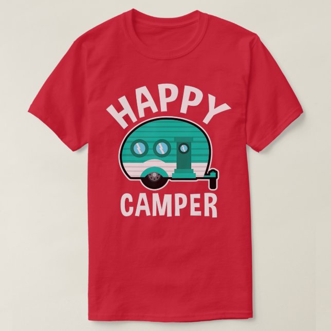 Lycklig Camper Camping Car Caravan Funny Vacation  T Shirt (Design framsida)
