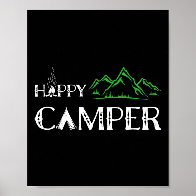 Lycklig Camper - Camping För manar Poster (Framsidan)