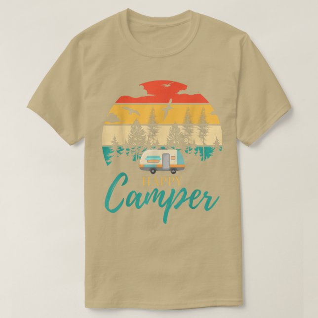 Lycklig Camper Camping Funny Camping Älskare Manar T Shirt (Design framsida)