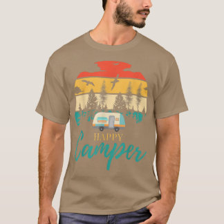Lycklig Camper Camping Funny Camping Älskare Manar T Shirt