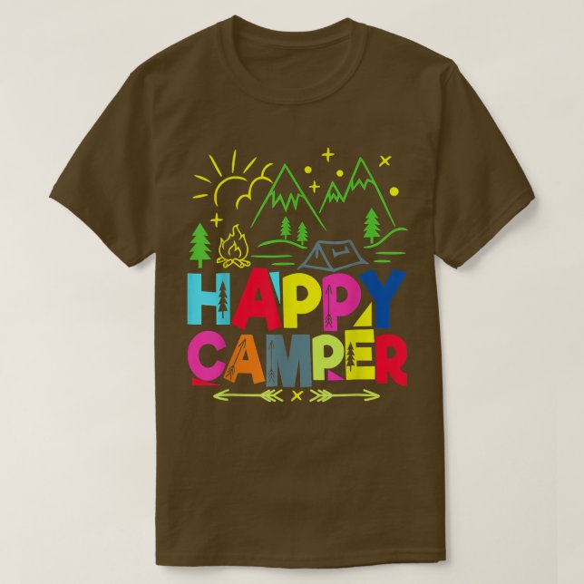 Lycklig Camper Camping Funny ger Manar Women Kids  T Shirt (Design framsida)