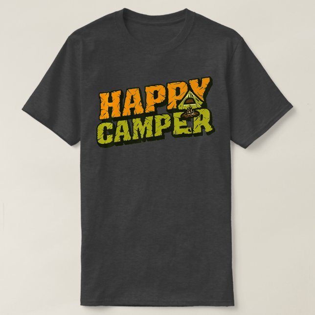 Lycklig Camper Camping Funny Gift Manar Women Kids T Shirt (Design framsida)