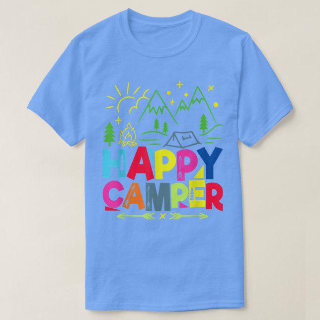Lycklig Camper Camping Funny Gift Manar Women T Shirt (Design framsida)